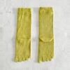 Luminous Silk Five Finger Crew Length Socks / Yellow - Yu-ito