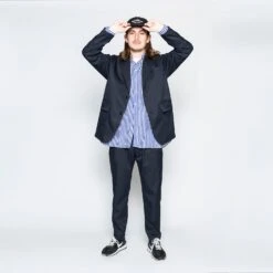 Tapered Cropped Trousers / Dark Navy - (ki:ts) X WWS -Ki:ts Shop 20210208 476