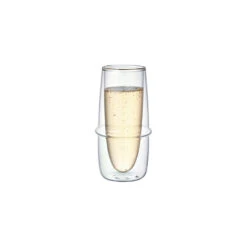 KRONOS Double Wall Champagne Glass 160ml - KINTO