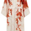Alice - White / Silk Kimono Robe - KAYLL -Ki:ts Shop AlicelongKayllsilkkimonoprintluxuryresortwear H960