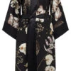 Alison - Black / Silk Kimono Robe - KAYLL -Ki:ts Shop AlisonlongKayllsilkkimonoprintluxuryresortwear H960