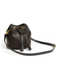 Drawstring Bag With 2 Way Shoulder Strap - S / Black - (ki:ts)