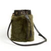 Drawstring Shearling Bag With 2 Way Shoulder Strap - L / Olive Shearling & Black - (ki:ts) -Ki:ts Shop Bag 1 1 98814189 5c19 4cd9 95fa 5279a34fdd8e