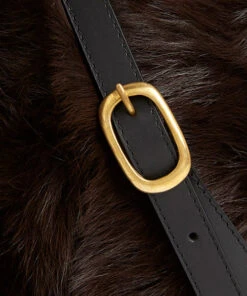 Drawstring Shearling Bag With 2 Way Shoulder Strap - L / Brown Shearling & Black - (ki:ts) -Ki:ts Shop Bag 1 6 dc124bcf b109 4542 b615 5673f0445717