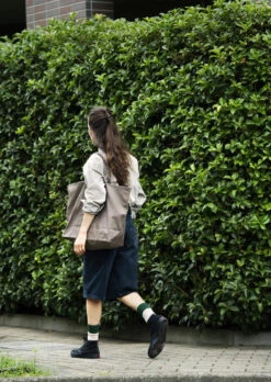 Double Face Crew Socks - Silk & Cotton / Yellow & Charcoal - ROTOTO -Ki:ts Shop DOUBLEFACECREWSOCKS SILK COTTON 02 df460c58 f61b 4ff3 978e c8dfd04e88da