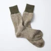 Double Face Crew Socks - Silk & Cotton / Olive & Dark Khaki - ROTOTO -Ki:ts Shop DOUBLEFACECREWSOCKS SILK COTTON Olive DKhaki