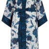 Florence - Blue / Silk Kimono Robe - KAYLL -Ki:ts Shop FlorenceJosephinelongKayllsilkkimonoprintluxuryresortwear H960