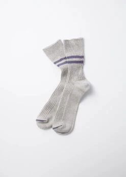 Hemp Organic Cotton Stripe Socks / Gray & Purple Haze - ROTOTO