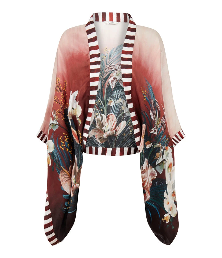 Olivia - Burgundy / Silk Kimono Top - KAYLL 4 Olivia - Burgundy / Silk Kimono Top - KAYLL - Image 2