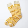 Multi Jacquard Crew Socks / Ivory & Yellow - ROTOTO -Ki:ts Shop MULTIJACQUARDCREWSOCKS yellow
