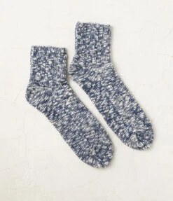 Organic Cotton Slub Short Socks / Navy - Yu-Ito