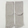 Organic Cotton Five Finger Socks Vegetable Dyeing / Stone - Yu-ito -Ki:ts Shop No.14001 LIGHTGRAY W775