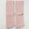 Organic Cotton Five Finger Socks Vegetable Dyeing / Sakura Pink - Yu-ito -Ki:ts Shop No.14001 LIGHTPINK W775