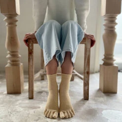 Organic Cotton Five Finger Socks Vegetable Dyeing / Sakura Pink - Yu-ito -Ki:ts Shop No.14001 SQ1080 a87bef6a 485e 4011 af07 a17c9ad01991