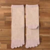 Organic Cotton Five Finger Border Socks Vegetable Dyeing / Sakura Pink - Yu-ito -Ki:ts Shop No.14017 S PINK W775