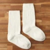 Smooth Silk Crew Length Socks / White - Yu-ito