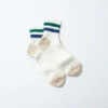 O.S. Ribbed Ankle Socks / White & Green & Dark Blue - ROTOTO -Ki:ts Shop O.S.RIBBEDANKLESOCKS WGD