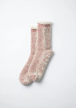 Extra Fine Merino Premium Bulky Socks / D.Red & White - ROTOTO