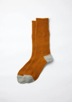 Guernsey Pattern Crew Socks / D.Yellow & Mix Gray - ROTOTO