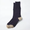 Guernsey Pattern Crew Socks / Navy & Mix Brown - ROTOTO