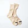 Chunky Ribbed Crew Socks / Raw Beige & D.Blue - ROTOTO -Ki:ts Shop R1398 RawBeige D.Blue