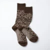 Rain Drop Crew Socks / D.Brown & Ivory - ROTOTO