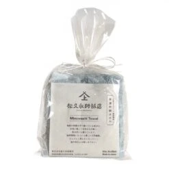 Mino Washi Hand Towel Hanaasa / Light Blue (Shiraai) - Matsuhisa Eisuke Kamiten -Ki:ts Shop SQ10180
