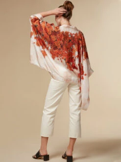 Alice - White / Silk Kimono Top - KAYLL -Ki:ts Shop alicetopsilkfloralprintedkimonoluxuryresortwearorange3 H960