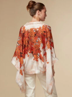 Alice - White / Silk Kimono Top - KAYLL -Ki:ts Shop alicetopsilkfloralprintedkimonoluxuryresortwearorange6 H960