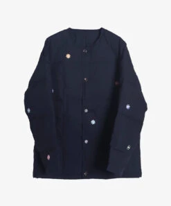Crew Cardigan Recycled Down / Navy - Sillage
