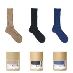 Cased Heavy Weight Plain Socks / Beige - Decka -Ki:ts Shop decka Casedheavyweightplainscoks 3colpurs 1080