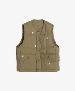 Gilet In Recycled Down / Olive - Sillage