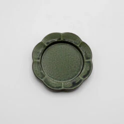 Hibi Seto Flower Tray (Incense Holder) / Oribe Green - Hibi