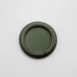 Hibi Seto Round Tray (Incense Holder) / Oribe Green - Hibi