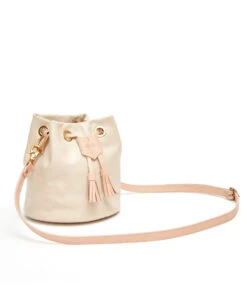 Drawstring Bag With 2 Way Shoulder Strap - S / Cafe Latte - (ki:ts)