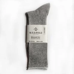 Mino Washi Socks / Bincho Charcoal Grey - Matsuhisa Eisuke Kamiten