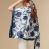 Florence - Blue / Silk Kimono Top - KAYLL -Ki:ts Shop kayllflorencesilkfloralprintedkimonotopluxuryresortwearblue6 H960