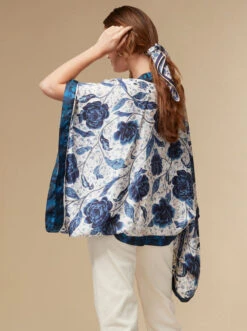 Florence - Blue / Silk Kimono Top - KAYLL