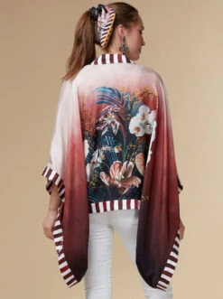 Olivia - Burgundy / Silk Kimono Top - KAYLL