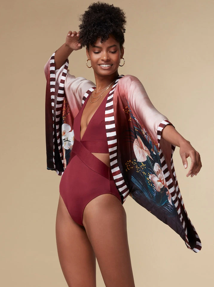 Olivia - Burgundy / Silk Kimono Top - KAYLL 7 Olivia - Burgundy / Silk Kimono Top - KAYLL - Image 5