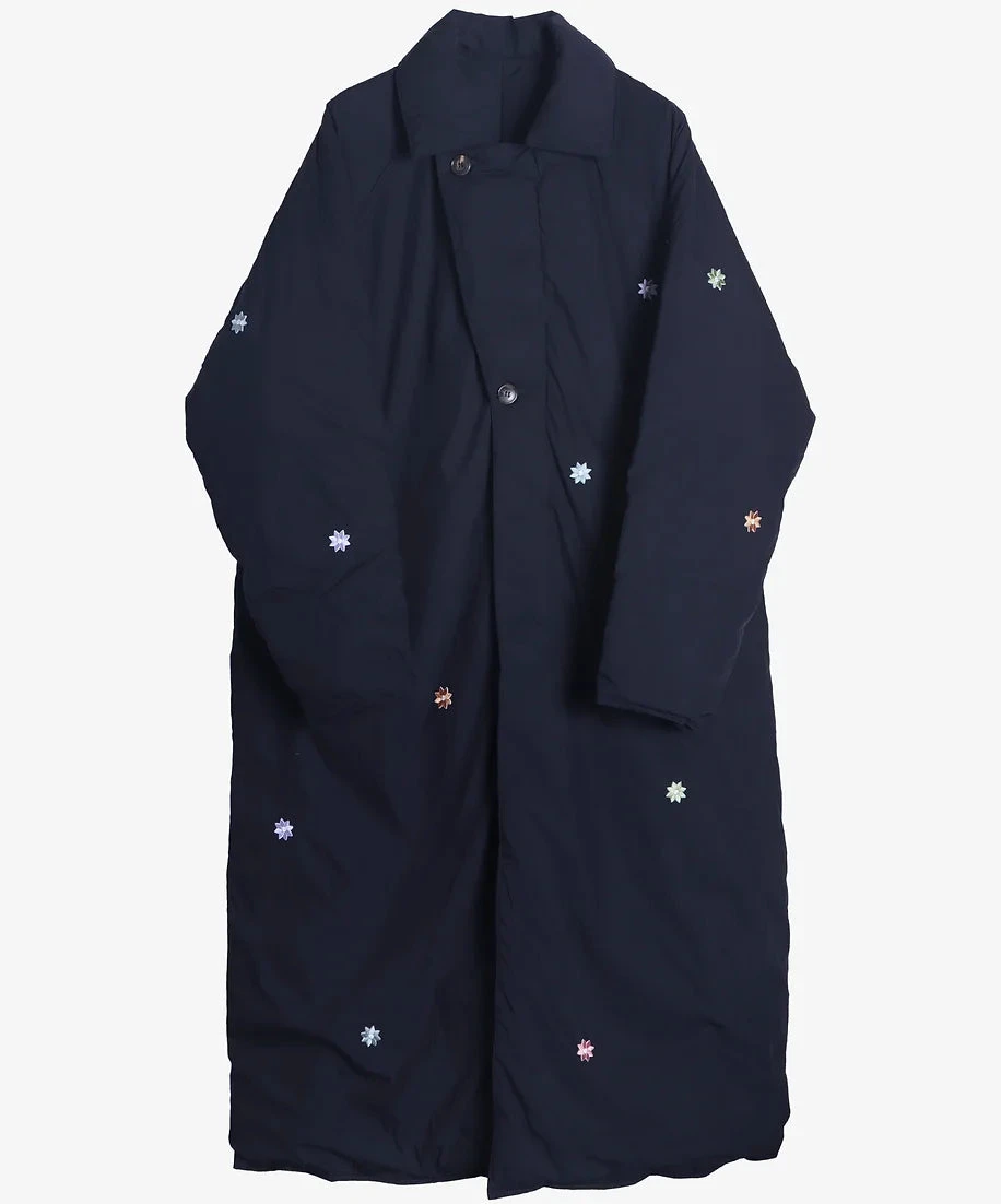 Manteau D'hiver In Recycled Down / Navy - Sillage 4 Manteau D'hiver In Recycled Down / Navy - Sillage - Image 2