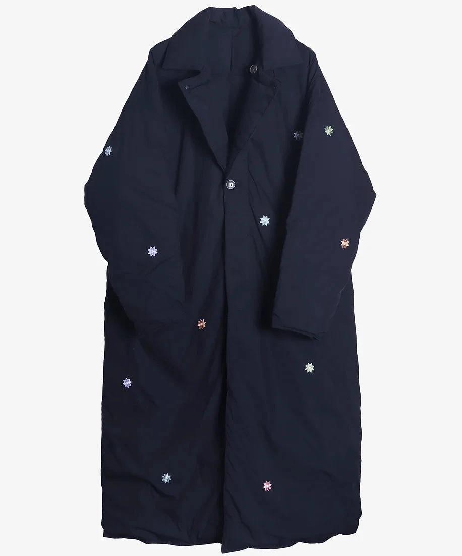 Manteau D'hiver In Recycled Down / Navy - Sillage 3 Manteau D'hiver In Recycled Down / Navy - Sillage