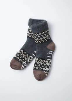 COMFY ROOM SOCKS ”Nordic” / Charcoal - ROTOTO