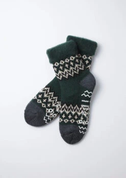 COMFY ROOM SOCKS ”Nordic” / D.Green - ROTOTO