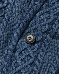 Men's Aran Cable Knit Jacket With Vintage Finish 20 / Navy - Triaa -Ki:ts Shop triaa1 JKT03 775x960 300