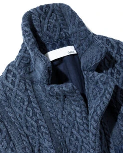 Men's Aran Cable Knit Jacket With Vintage Finish 20 / Navy - Triaa -Ki:ts Shop triaa1 JKT04 775x960 300