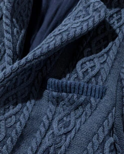 Men's Aran Cable Knit Jacket With Vintage Finish 20 / Navy - Triaa -Ki:ts Shop triaa1 JKT05 775x960 300