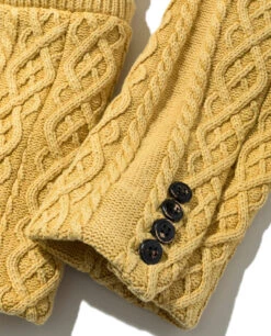 Men's Aran Cable Knit Jacket With Vintage Finish 20 / Mustard - Triaa -Ki:ts Shop triaa2 JKT04 775x960 300